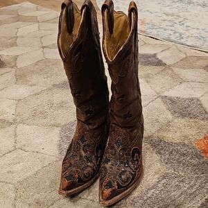 CORRAL Vintage Chocolate Vintage Lizard Inlay Western Boots C2692